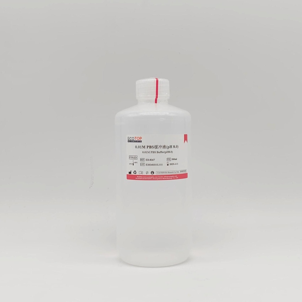 0.01M PBS缓冲液（pH 8.0，无菌） 500ml