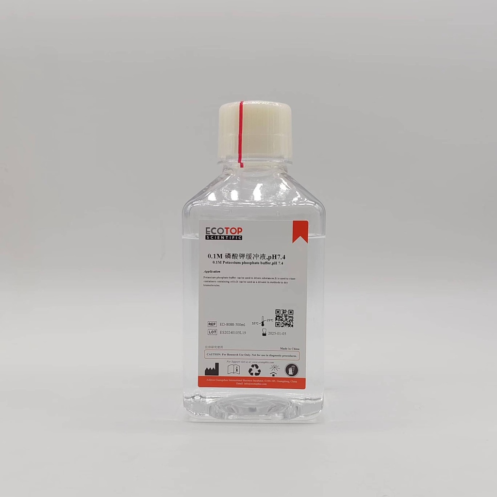0.1M 磷酸钾缓冲液（pH 7.4） 500ml