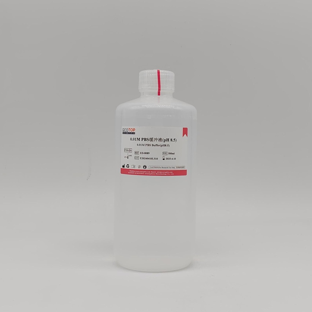 0.01M PBS缓冲液（pH 8.5，无菌） 500ml