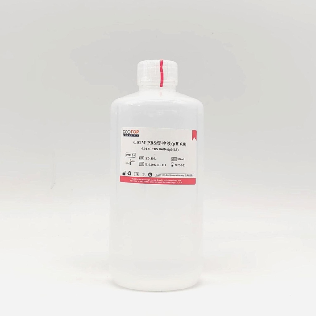 0.01M PBS缓冲液（pH 6.8，无菌） 500ml